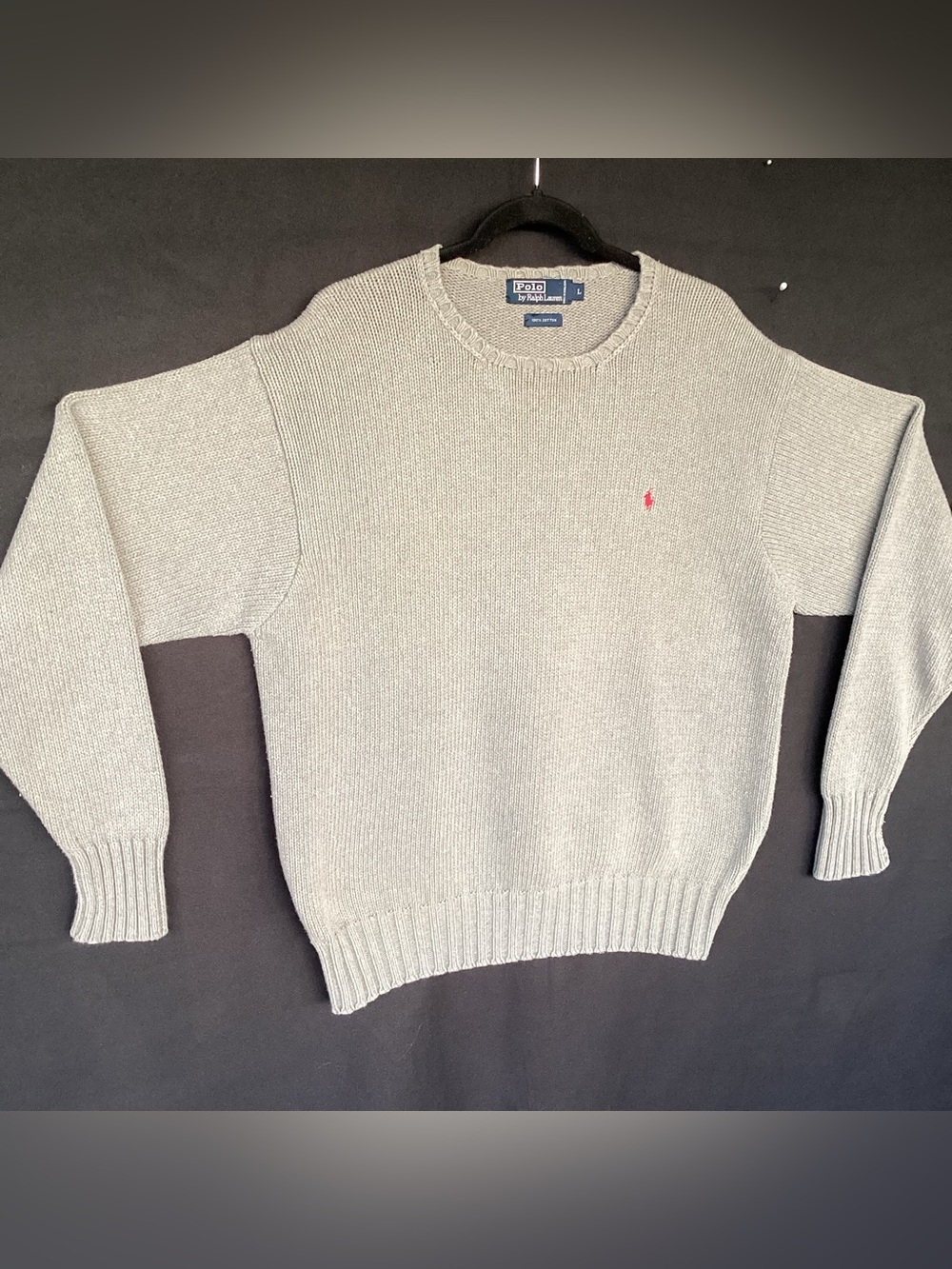 Vintage 1990s Polo Ralph Lauren heavy knit crewneck sweater made in Hong Kong